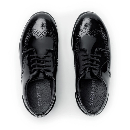 Start-Rite Brogue Pri, black patent girls lace-up closed school shoes 2745_3